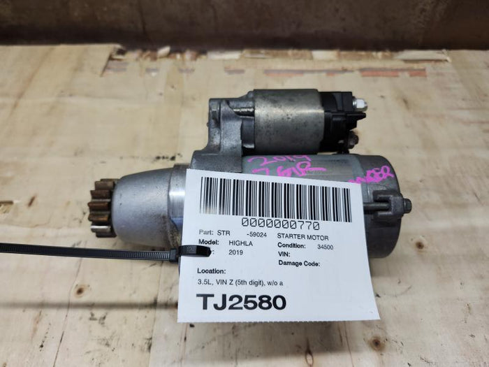 JDM Toyota Highlander 2019 3.5L, Vin Z （5TH Digit）, W/o Automatic Engine Stop And Start Tested 3.5L Starter